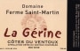 Domaine Ferme Saint Martin Ventoux La Gerine Rouge 2009 Front Label