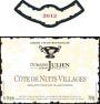 Domaine Gerard Julien & Fils Cote de Nuits Villages 2012 Front Label