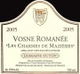 Domaine Guyon Vosne Romanee Les Charmes de Mazieres 2005 Front Label