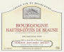 Domaine Jean-Marc et Thomas Bouley Bourgogne Hautes-Cotes de Beaune 2011 Front Label