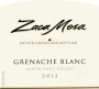 Zaca Mesa Grenache Blanc 2012 Front Label