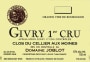 Domaine Joblot Givry Clos du Cellier Aux Moines Premier Cru 2010 Front Label