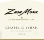 Zaca Mesa Chapel G Syrah 2011 Front Label