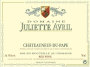 Domaine Juliette Avril Chateauneuf-du-Pape 2012 Front Label