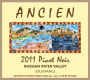Ancien Wines Jouissance Pinot Noir 2011 Front Label