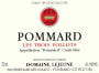 Domaine Lejeune Pommard Les Trois Follots 2013 Front Label