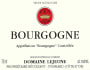 Domaine Lejeune Bourgogne Pinot Noir 2014 Front Label