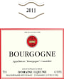Domaine Lejeune Bourgogne Pinot Noir 2011 Front Label