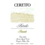 Ceretto Barolo Brunate 1996 Front Label