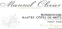 Domaine Manuel Olivier Bourgogne Hautes Cotes de Nuits 2012 Front Label