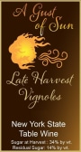 A Gust of Sun Winery & Vineyard Late Harvest Vignoles 2013 Front Label