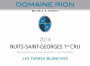 Patrice Rion Nuits-St-Georges Les Terres Blanches Blanc Premier Cru 2014 Front Label