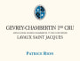 Patrice Rion Gevrey-Chambertin Lavaux Saint Jacques Premier Cru 2007 Front Label