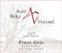 Agate Ridge Vineyard Pinot Gris 2012 Front Label