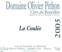 Domaine Olivier Pithon Cotes du Roussillon La Coulee 2005 Front Label