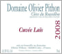 Domaine Olivier Pithon Cotes du Roussillon Cuvee Lais 2008 Front Label