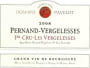 Domaine Pavelot Pernand-Vergelesses Les Vergelesses Premier CRU 2008 Front Label