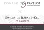 Domaine Pavelot Savigny-Les-Beaune Les Lavieres Premier CRU 2011 Front Label