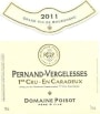 Domaine Poisot Pernand-Vergelesses En Caradeux Premier Cru 2011 Front Label