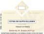 Domaine R. Dubois & Fils Cote de Nuits-Villages 2010 Front Label