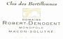 Domaine Robert-Denogent Macon-Solutre Clos des Bertillonnes 2010 Front Label