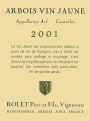 Domaine Rolet Arbois Vin Jaune 2001 Front Label