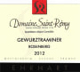 Domaine Saint-Remy Rosenberg Gewurztraminer 2012 Front Label