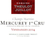 Domaine Theulot Juillot Mercurey Champs Martin Blanc 2014 Front Label