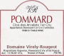 Domaine Virely Rougeot Pommard Clos des Arvelets Premier CRU 2012 Front Label