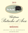 Domaines Lapalu Chateau Patache d'Aux 2010 Front Label