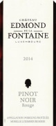 Domaines Vinsmoselle Chateau Edmond de la Fontaine Pinot Noir Rouge 2014 Front Label
