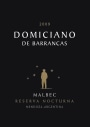 Domiciano de Barrancas Nocturna Reserva Malbec 2009 Front Label