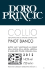 Doro Princic Collio Pinot Bianco 2012 Front Label