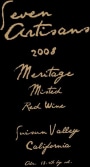 Artisan Wine Company Seven Artisans Meritage 2008 Front Label