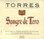 Torres Sangre de Toro Catalonia 1999 Front Label
