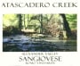 Atascadero Creek Winery Sangiovese 2008 Front Label