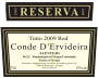 Ervideira Alentejo Reserva 2009 Front Label