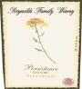 Reynolds Family Winery Persistence 2009  Front Label