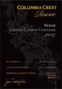 Columbia Crest Coyote Canyon Vineyard Reserve Syrah 2013 Front Label