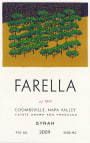 Farella Estate Syrah 2009 Front Label