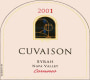 Cuvaison Syrah 2001 Front Label