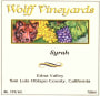 Wolff Vineyards Syrah 2007 Front Label