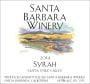 Santa Barbara Winery Syrah 2014  Front Label