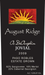 August Ridge A DeAngelis Jovial 2009 Front Label