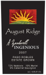 August Ridge Ingenious 2007 Front Label
