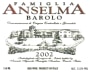 Famiglia Anselma Barolo 2002 Front Label