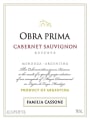 Familia Cassone Obra Prima Reserva Cabernet Sauvignon 2010 Front Label