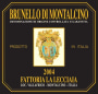La Lecciaia Brunello di Montalcino 2004 Front Label