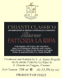 Fattoria la Ripa Chianti Classico Riserva 2008 Front Label