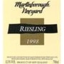 Martinborough Riesling Martinborough 1998 Front Label